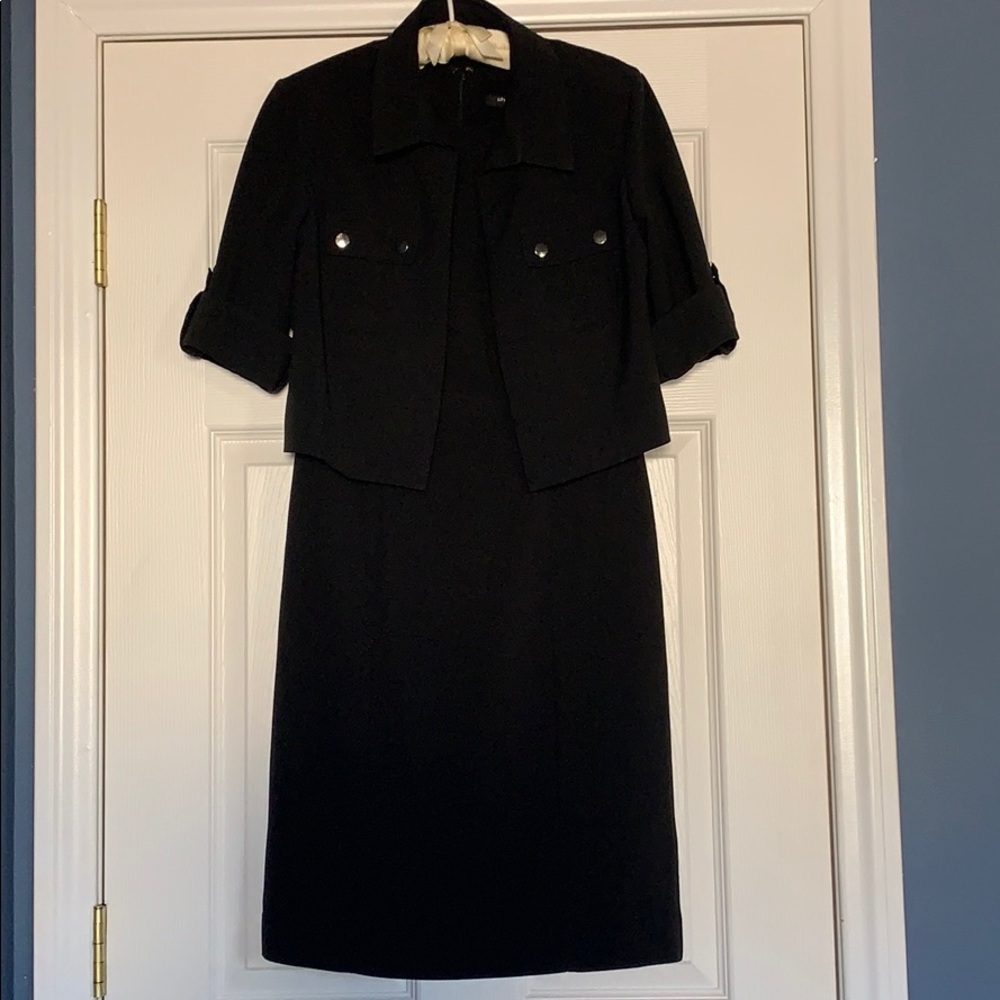 Black Dress with Short Jacket & Belt